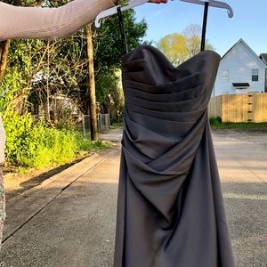 Gray knee length formal Alfred Angelo dress